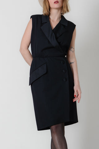 Yves Saint Laurent Rive Gauche Wool Wrap Dress