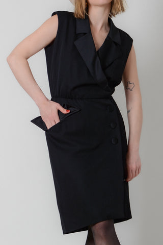 Yves Saint Laurent Rive Gauche Wool Wrap Dress