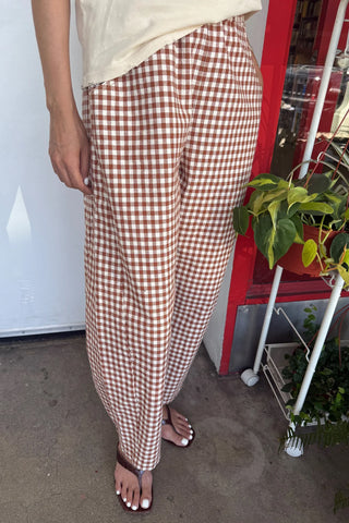 Arc Cotton Pant in Cinnamon Gingham