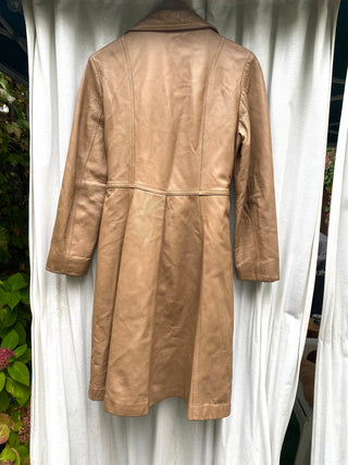 Rad Tan Belted Leather Jacket - as is