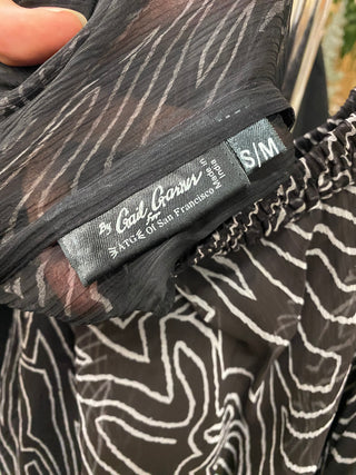 Topography Print Double Layer Chiffon Maxi