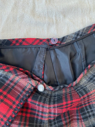 Tartan Plaid Wool Wrap Skirt ~ 27W