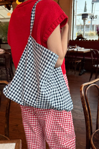 Happy Carry Bag in Navy Gingham