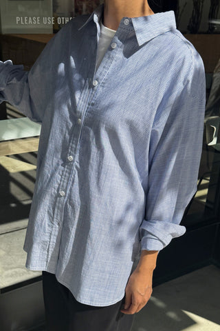 Light Weight Owen Shirt in Blue Pinstripe