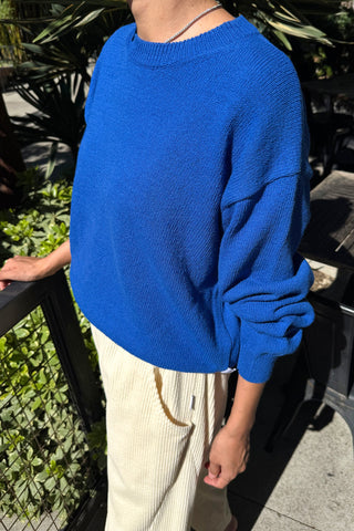 Milo Cotton Sweater in Cobalt