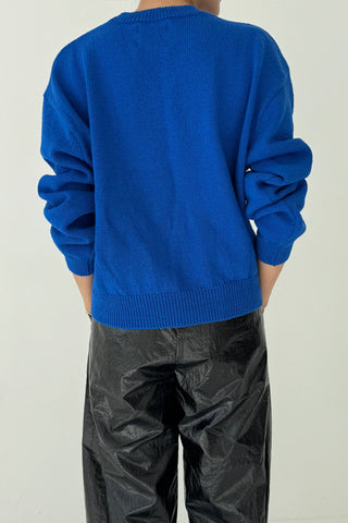 Milo Cotton Sweater in Cobalt