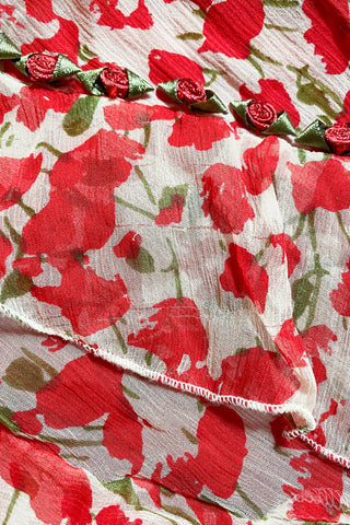 Sue Wong Silk Rosette Ruffle Bias Dress
