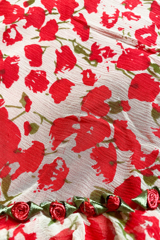 Sue Wong Silk Rosette Ruffle Bias Dress