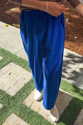Soft Corduroy Arc Cotton Pant in Cobalt