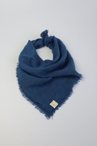 Raw Silk Bandana in Indigo