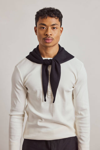 Merino Wool Triangle Scarf in Black