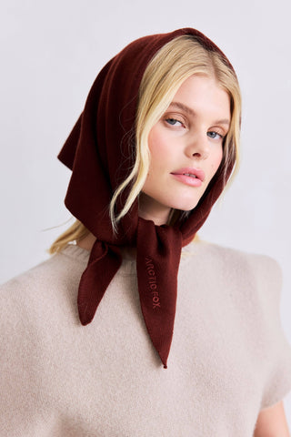 Merino Wool Triangle Scarf in Dark Walnut Brown