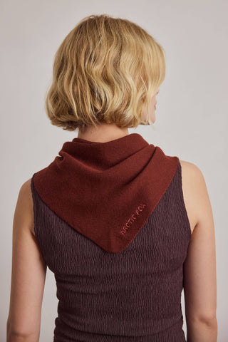 Merino Wool Triangle Scarf in Dark Walnut Brown