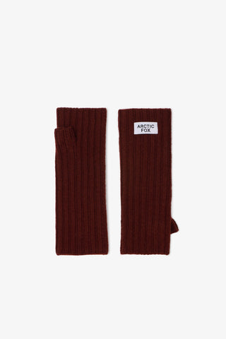 Merino Wool Fingerless Gloves in Dark Walnut Brown