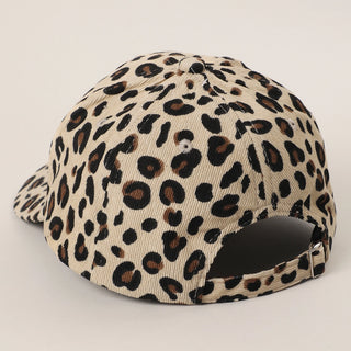 Leopard Corduroy Baseball Hat