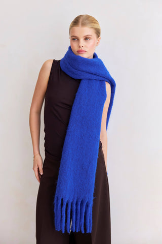 The Reykjavik Wool Scarf  in Electric Blue