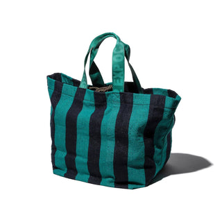 Reworked Rug Tote Bag in Turquoise x Navy Blue