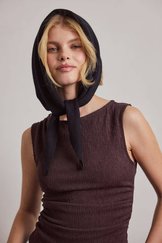 Merino Wool Triangle Scarf in Black
