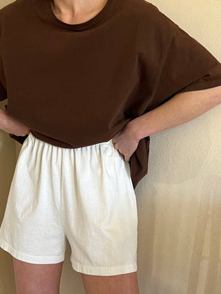 Nina Cotton Short in Alabaster