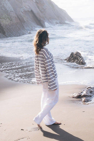 Gemma Striped Long Sleeve in Ocean Stripe