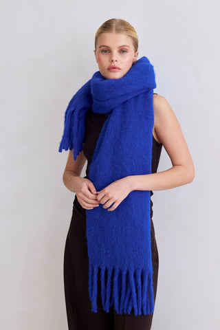The Reykjavik Wool Scarf  in Electric Blue