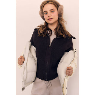 Reversible Oversized Puffer Coat in Cloud/Cream