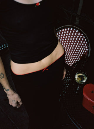 Bias Midi Slip Skirt in Onyx