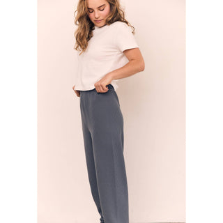 Mineral Washed Cotton Crop Tee in Off White