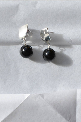 Silver Onyx Earrings