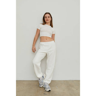 Cropped Baby Tee in Off White
