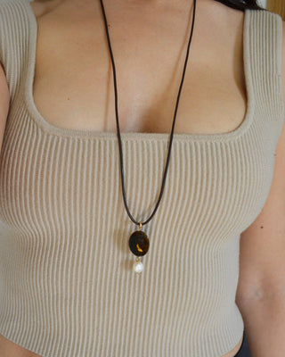 Tiger Pearl Wrap Necklace