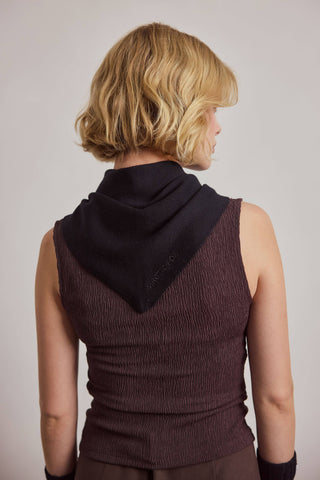Merino Wool Triangle Scarf in Black