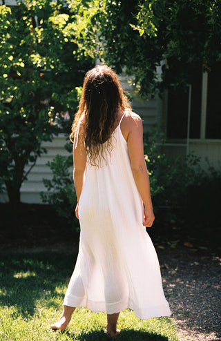 Organic Cotton Gauze Dress in Ivory