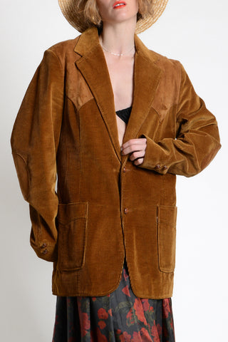 Rich Corduroy Suede 70s Blazer