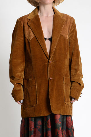 Rich Corduroy Suede 70s Blazer