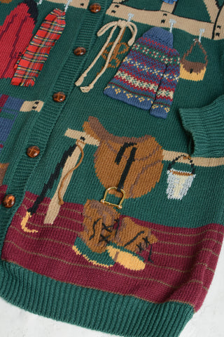 Susan Bristol Equestrian Novelty Cardigan