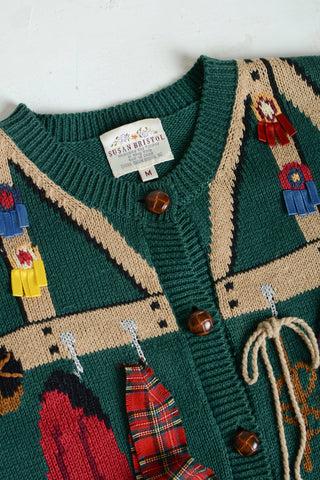 Susan Bristol Equestrian Novelty Cardigan