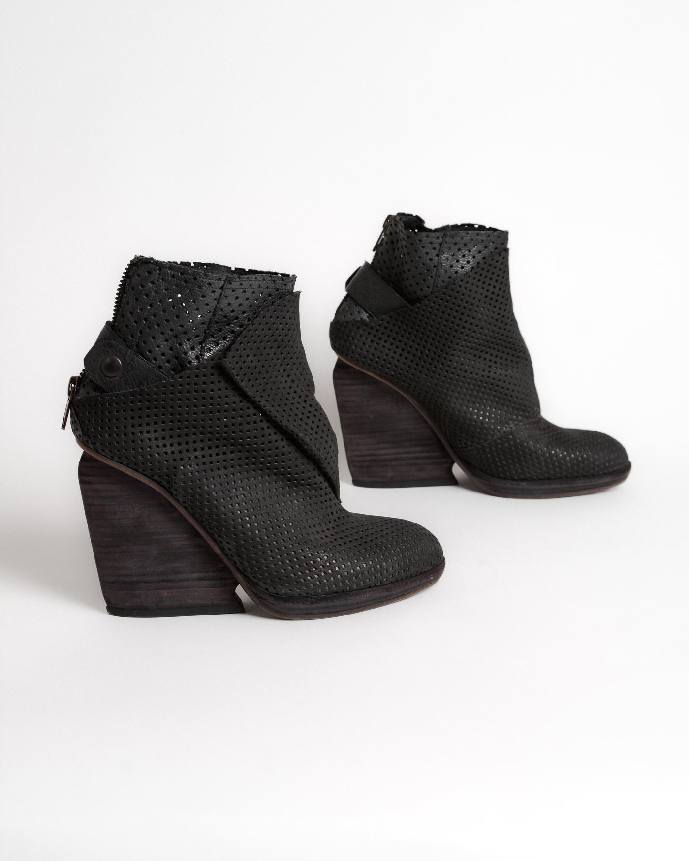 Perforated shop wedge booties
