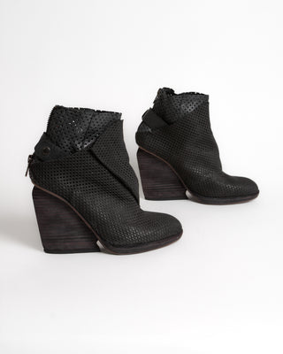 Designer Perforated Leather Booties ~ 37