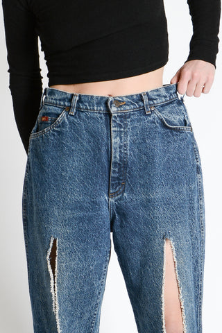 Slash Front Hi Rise Acid Wash Lee Jeans ~ 29W