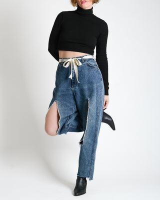 Slash Front Hi Rise Acid Wash Lee Jeans ~ 29W