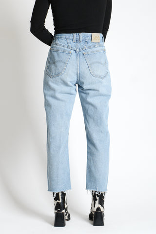 Slash Front Hi Rise Light Wash Lee Jeans ~ 30W