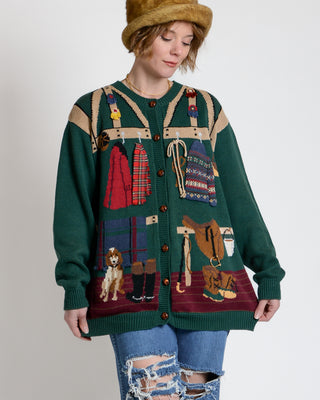 Susan Bristol Equestrian Novelty Cardigan