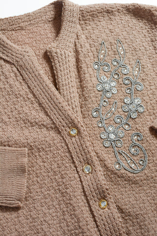 60s Rhinestone Embellished Crop Cardigan