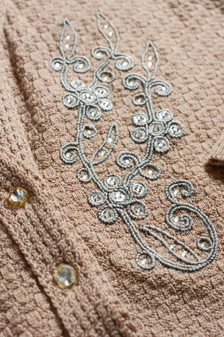 60s Rhinestone Embellished Crop Cardigan
