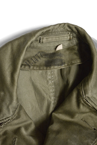 50s Distressed Olive Military Trench Coat